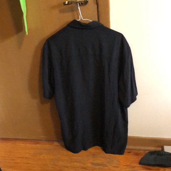 Axcess silk shirt, black on black palm trees - Picture 3 of 3